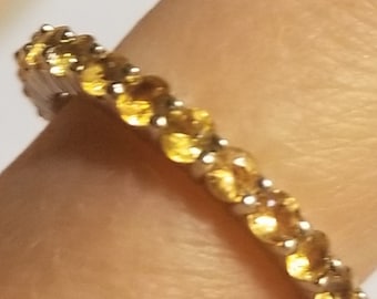 Vintage Genuine Yellow Sapphire Eternity Band. Size 7. (Sizable)