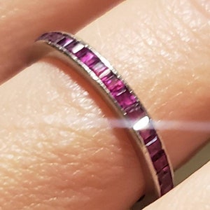 Sale! Vintage Art Deco Platinum Ruby Eternity Band. Beautiful!
