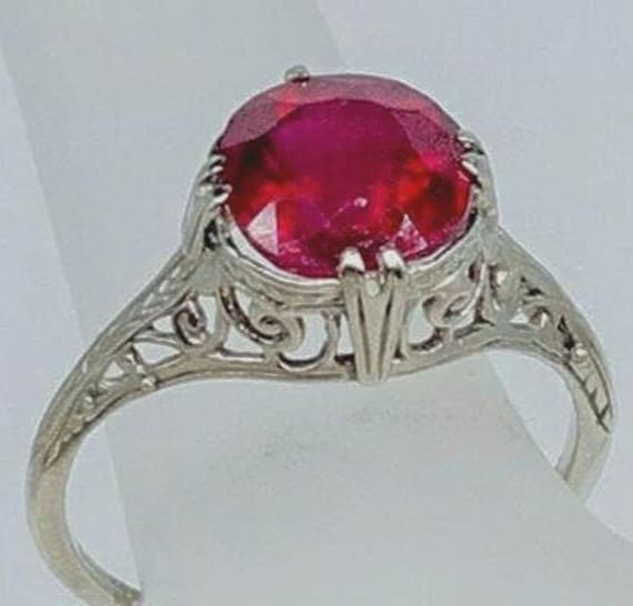 Gorgeous 2.50ctw Ruby Solitaire Ring set in 14k W… - image 4