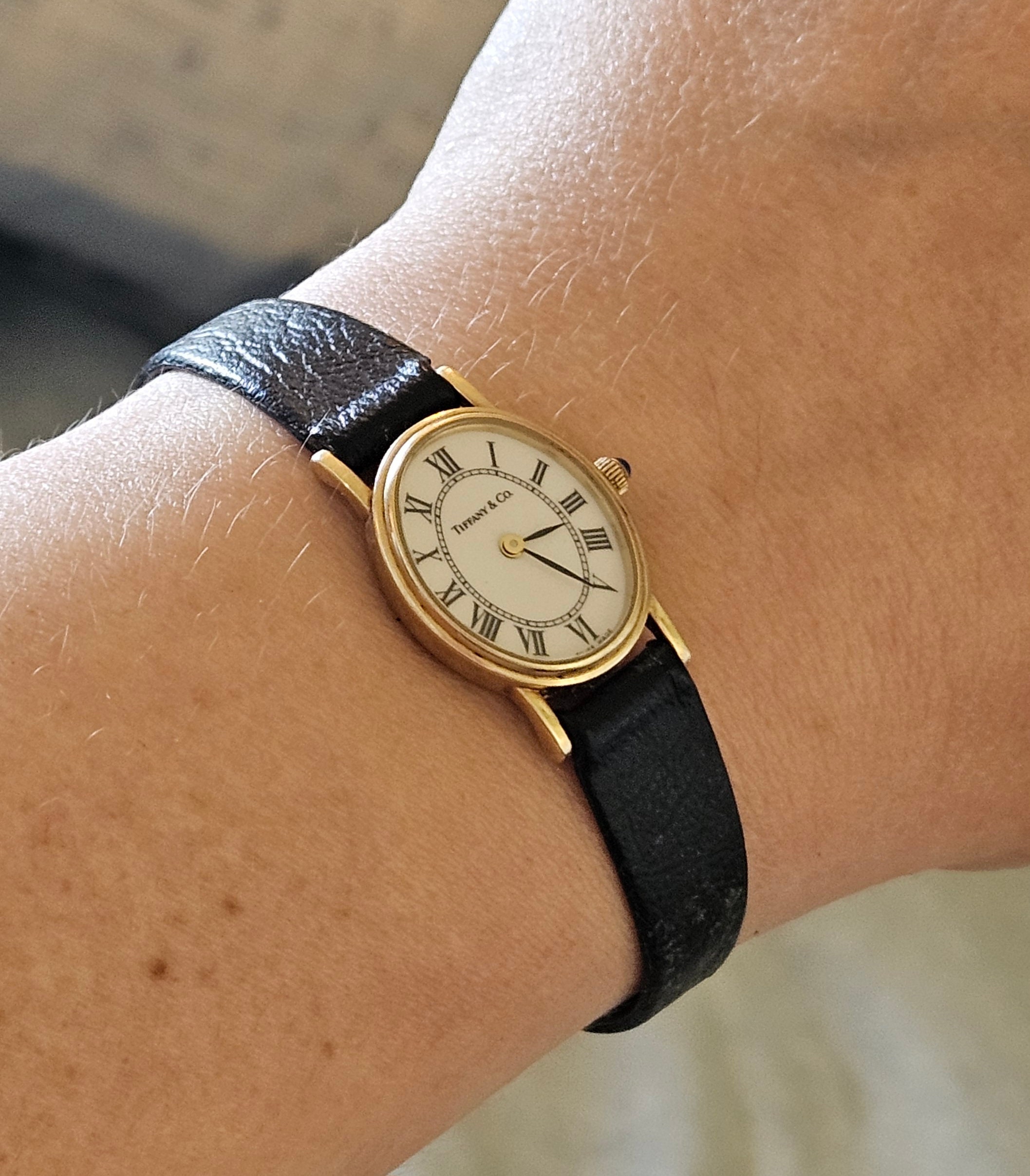 Tiffany & Co. Antique Ladies Watch, 14kt Yellow Gold, Sapphire