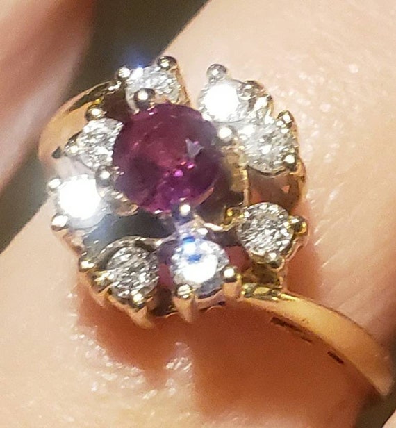 Sale! Beautiful Vintage Ruby and Diamond Ring set… - image 4