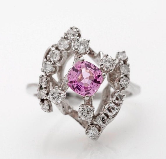 Sale! Beautiful Vintage Cushion Cut Natural Pink … - image 4