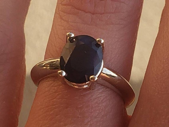 Sale! Vintage Natural Oval Blue Sapphire Solitair… - image 8