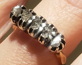 Antique Georgian Rose Cut Diamond Band Ring, Size 5
