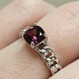 Sale! Lovely Rhodolite Garnet Designer Ring. Size 6.