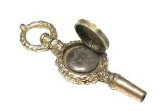 Early Victorian Gold Mourning Locket Watch Key. B… - image 3