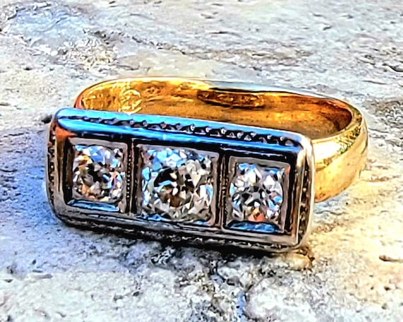 Antique Three Stone Diamond Ring. - image 1