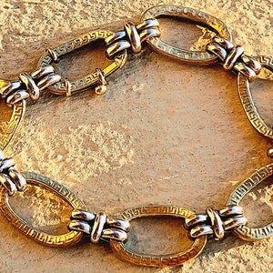 Vintage Italian 750 (18k Two Tone Gold) Designer Link Bracelet. Stunning!