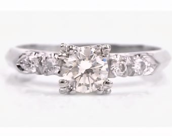 Vintage .67 Carat Diamond Engagement Ring, Platinum Setting