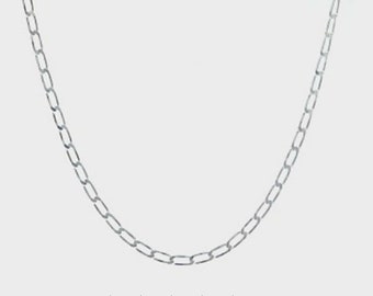 Sterling Silver Paperclip Link Necklace. 16 inches with 2 inch extender.