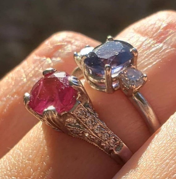 Beautiful Antique Ruby and Diamond Engagement Rin… - image 6