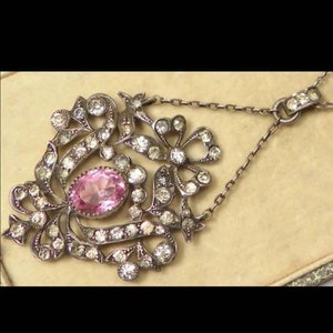 Georgian Pink and Clear Paste Pendant. Very Rare and Special.