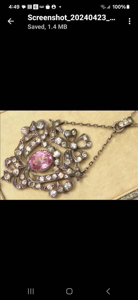Georgian Pink and Clear Paste Pendant. Very Rare a