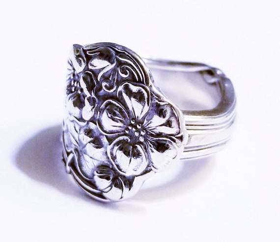 Antique 1800s Vintage Sterling Silver Spoon Ring.… - image 5