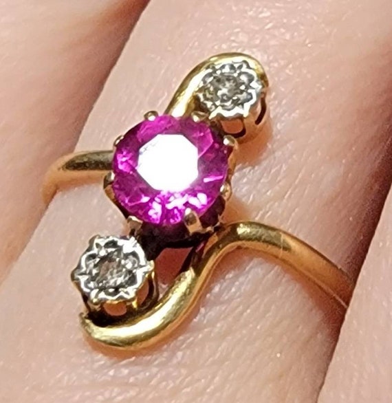 Antique Edwardian French Ruby and Rose Cut Diamond