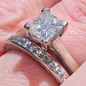 14kt White Gold Princess Cut Solitaire Engagement Ring on Sale!