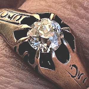 Antique Early Victorian Belcher Ring. Old Cut Diamond. Set in Yellow Gold.