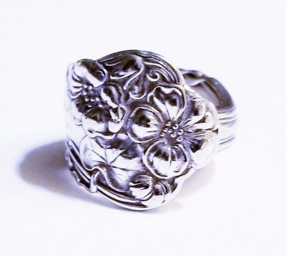 Antique 1800s Vintage Sterling Silver Spoon Ring.… - image 9