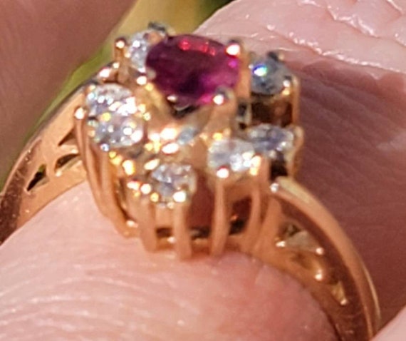 Sale! Beautiful Vintage Ruby and Diamond Ring set… - image 3