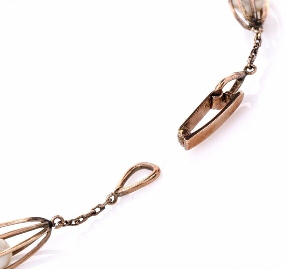 Antique Victorian Rose Gold Link Pearl Bracelet. - image 5