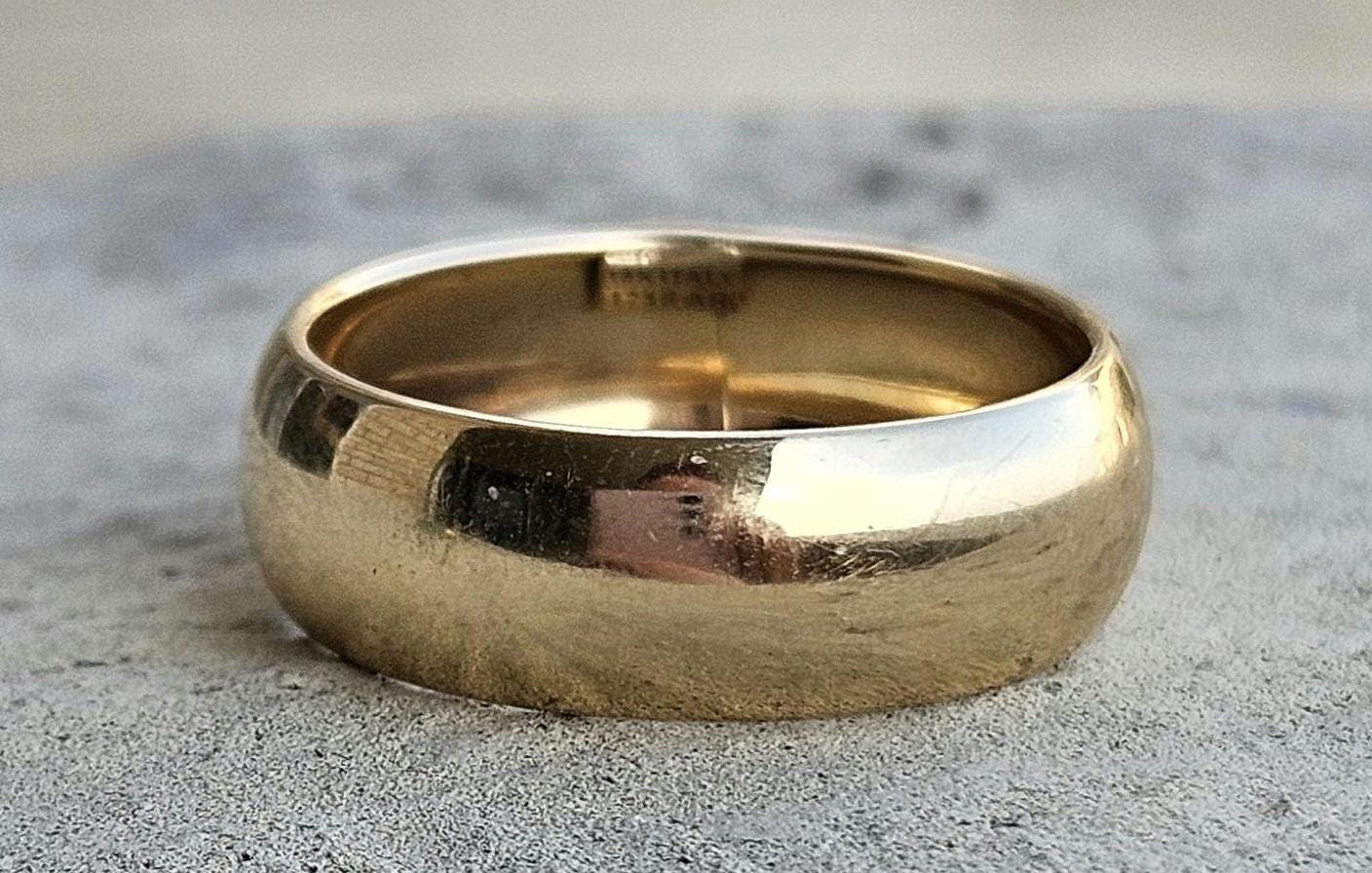 18k Yellow Gold Italian High Polished Thick and Chunky Band Ring