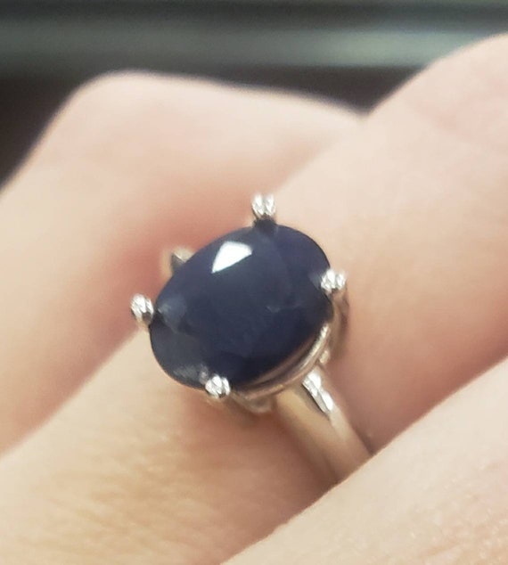 Sale! Vintage Natural Oval Blue Sapphire Solitair… - image 5