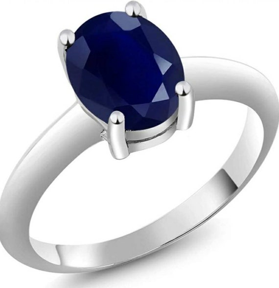 Sale! Vintage Natural Oval Blue Sapphire Solitair… - image 3