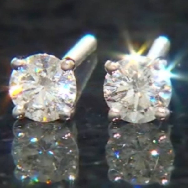 Gorgeous 14kt White Gold Lab-Grown Diamond Stud Earrings.