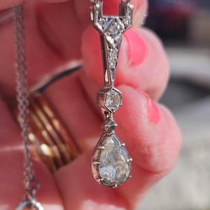 Antique Beautiful Diamond Drop Georgian Necklace.