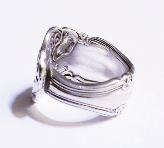 Antique 1800s Vintage Sterling Silver Spoon Ring.… - image 8