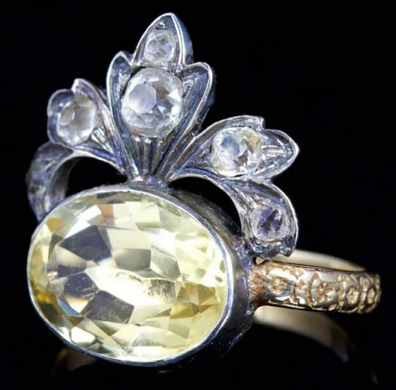 Gorgeous and Rare Antique Georgian Topaz and Past… - image 4