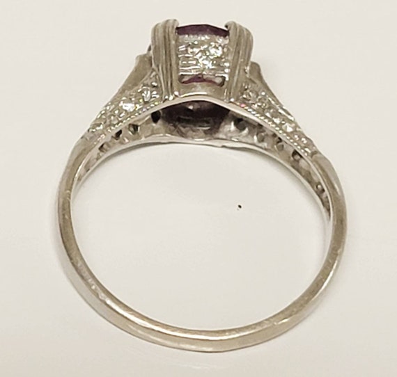 Beautiful Antique Ruby and Diamond Engagement Rin… - image 5