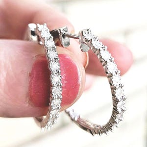 Diamond Inside Out Classic Hoop Earrings. Absolutely Gorgeous! Now on Sale!
