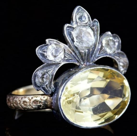 Gorgeous and Rare Antique Georgian Topaz and Past… - image 3