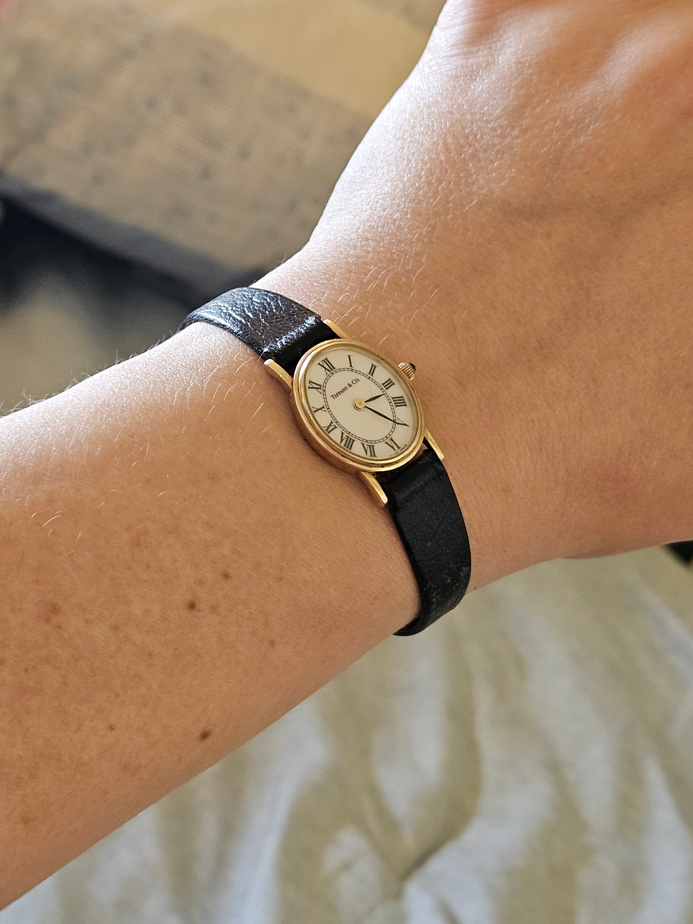 Tiffany & Co Vintage 14k Yellow Gold, Diamond, And Sapphire Watch Tiffany & Co. Lady main image 2