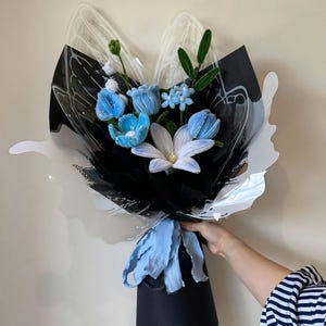 Pfeifenputzer Blumenstrauß, alles Gute zum Geburtstagstrauß, Handgefertigtes Blumengeschenk, Samtblume, Geburtstagsgeschenk, Geschenke für sie, Geschenke für ihn