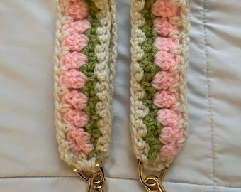Crochet Tulip Wristlet Keychain