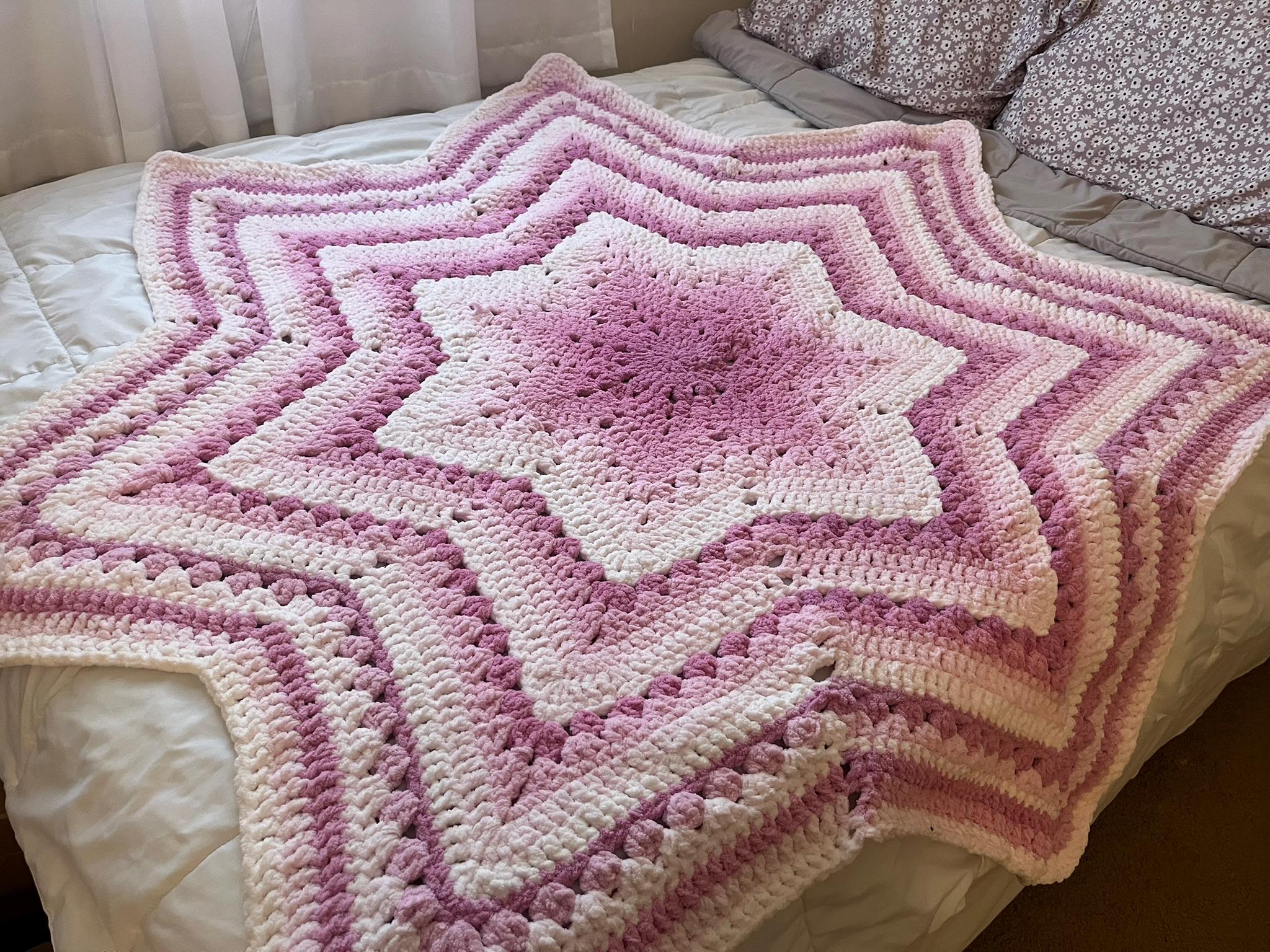 Pink Crochet 6-day Star Blanket