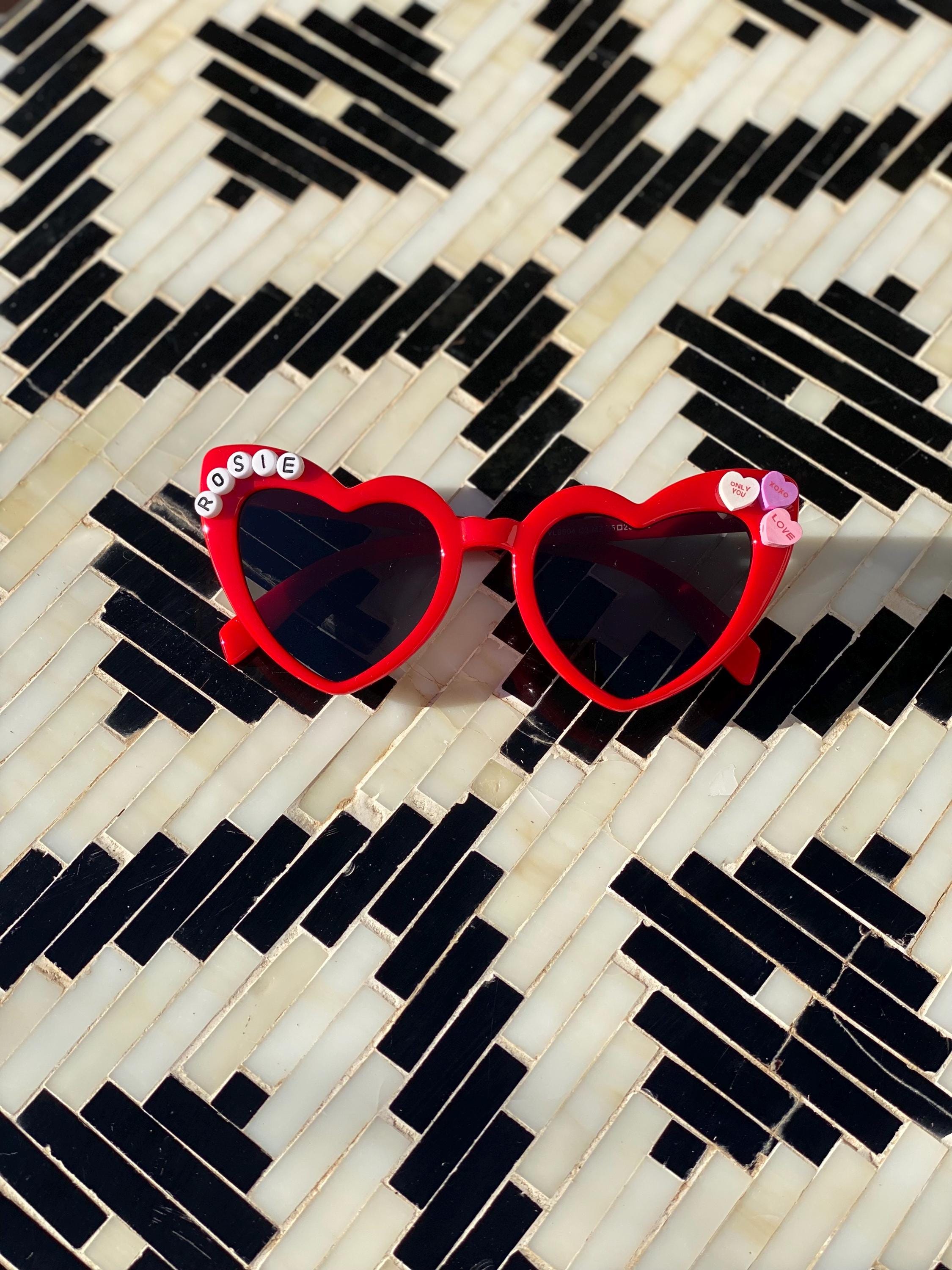 Red Heart Shape Sunglasses - Etsy display picture 2