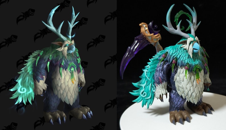 Handmade Moonkin Form Sammlerstück | World of Warcraft inspiriert WOW Balance Druid Figur 2.0 Bild 3