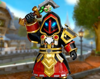 Chibi World of Warcraft Inspired WOW Figure | Classic Character Statue | Blood Elf Priest, Human Paladin, Tauren Warrior | Hand Painted