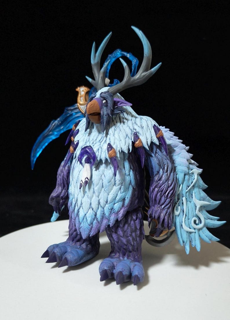 Handmade Moonkin Form Sammlerstück | World of Warcraft inspiriert WOW Balance Druid Figur 2.0 Purple