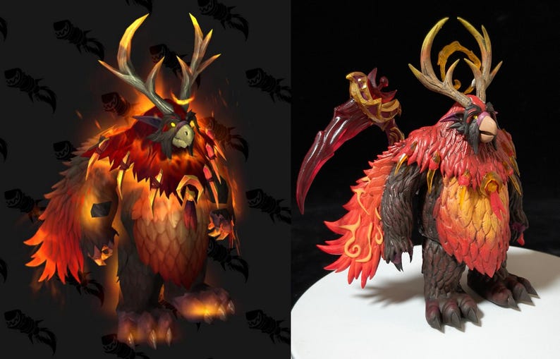 Handmade Moonkin Form Sammlerstück | World of Warcraft inspiriert WOW Balance Druid Figur 2.0 Bild 2
