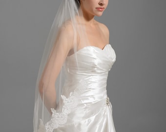 Mantilla Brautschleier aus Alencon Spitze