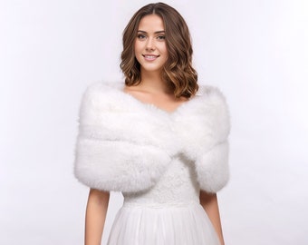 Châle Bébé Fille En Fausse Fourrure Luxueux - Écharpe Cape Courte Pour Mariage, Soirée Et Quotidien