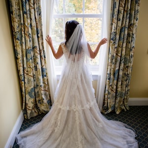 Waltz / Chapel / Cathedral Wedding veil, bridal veil, wedding veil ivory, wedding veil lace, lace bridal veil