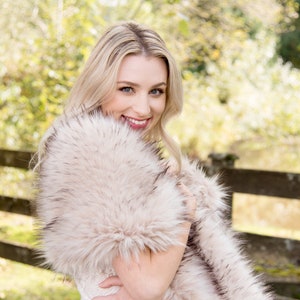 Blush faux fur wrap faux fur stole faux fur shawl bridal wrap bridal cape faux fur shrug B005-blush