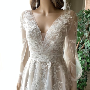 Bishop sleeve wedding dress topper | light ivory bridal lace topper | bridal lace jacket | bridal separates