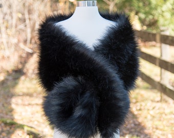 Black faux fur bridal wrap, wedding faux fur shawl, faux fur stole, bridal cape, black wedding wrap B005-Black