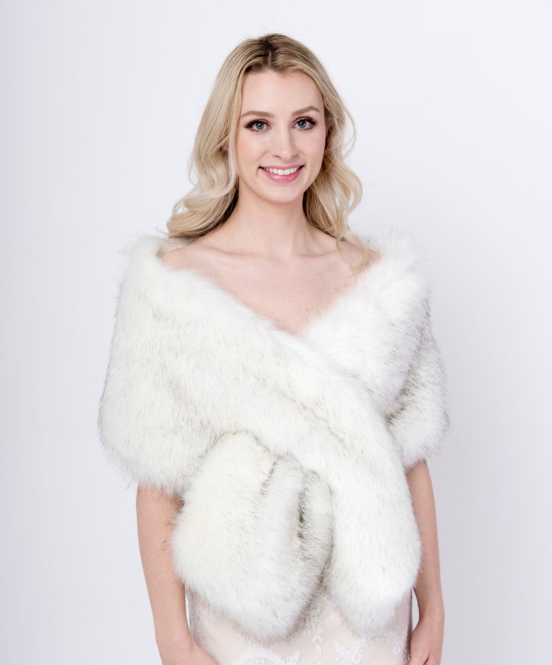 Light ivory faux fur wrap faux fur stole faux fur shawl bridal Etsy